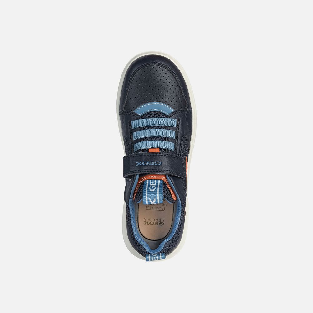 Tenis Geox Menino Azul Marinho/Laranja - Nettuno - IBPEK1459